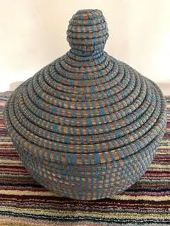 アフリカ雑貨　セネガル　バスケット　パニエ　バスケット　カゴ　小物入れ　雑貨