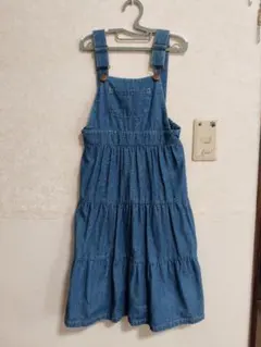 デニムジャンバースカート130ティアードフリル