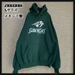【ジャージーズ】メキシコ製パーカー　カレッジロゴ　モスグリーン　アニマルF４