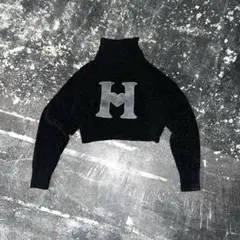 HTH ニット セーター logo ブラック　黒