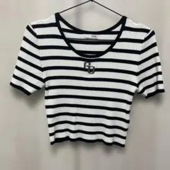 GYDA ボーダー リブ 半袖 Tシャツのサムネイル