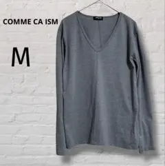 COMME CA ISM コムサイズム 長袖Tシャツ vネック グレー