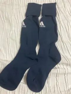 adidas ロングソックス スポーツ靴下 ネイビー 厚手 防寒