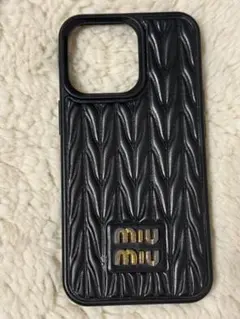 【美品✨Gカード付】MIU MIU iPhone13 Pro レザー ロゴ 黒 Gカード付 MIU MIU iPhone13 Pro スマホ レザー ロゴ 黒 MIU MIU