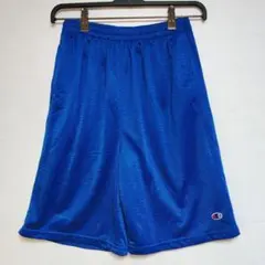 Champion チャンピオン ショートパンツ 無地 メッシュ S 青 スポーツ