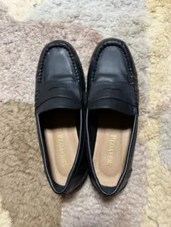P.LOAFERS ローファー ブラック レザー調 スクール 学生 フォーマル
