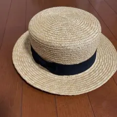 SHOP無　吉祥寺　カンカン帽 麦わら帽子 ストローハット 黒リボン