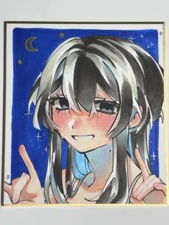 手描きイラスト 色紙 オリジナルキャラクター
