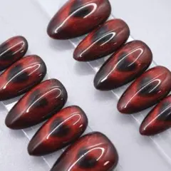 1196 ネイルチップSサイズ 韓国 マグネット ハート 大人可愛い　赤