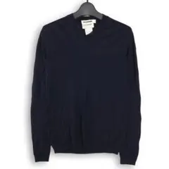 JIL SANDER ジルサンダー ウール100% Vネック ニット 紺　34のサムネイル