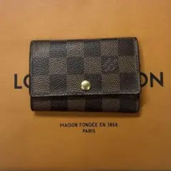 【中古美品】Louis Vuitton ダミエ レザーキーケース