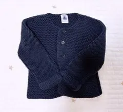 プチバトー ニットカーディガン　ネイビー 18month 80cm 入園式
