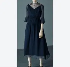 etoll. エトル　ラメチュールシフォン　ドレス　ワンピース　結婚式　お呼ばれ