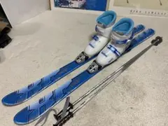ジュニアスキー130cm ブーツ25cm ストック100cmスキーセット 中古