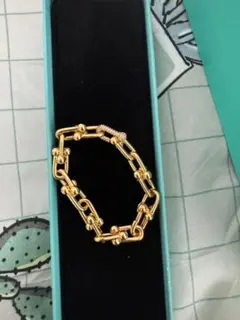ティファニーハードウェアスモールリンクブレスレット ゴールド