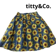 美品　titty&Co. ひまわり柄 フレアスカート 上品　Mのサムネイル