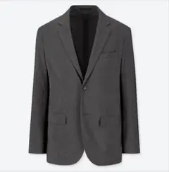 美品 ユニクロ 感動ジャケット（ウルトラライト・ウールライク) ダークグレー L