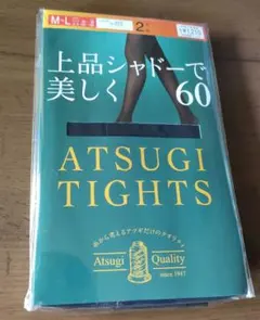 新品未使用　Atsugi タイツ 60デニール M-Lサイズ　ブラック　2足組