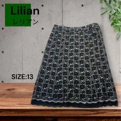 e1855☆Lilian 花柄 フレアスカート サイズ13のサムネイル