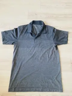 ダークグレー ストライプ ポロシャツ