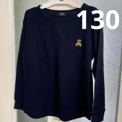 ネイビー　ワンポイントトップス