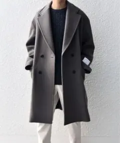 SHIPS anyダブル チェスターコート グレー Lサイズ