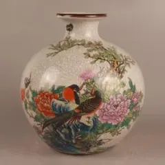 中国骨董品　七宝焼　花瓶　壺　梅に鶯/朝顔 中国骨董品 七宝焼 花瓶 壺 梅に鶯/朝顔 - メルカリ