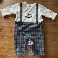 petit main チェック柄ロンパース　70