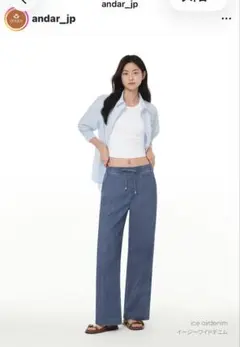 andar ice airdenim イージーワイドデニム - メルカリ