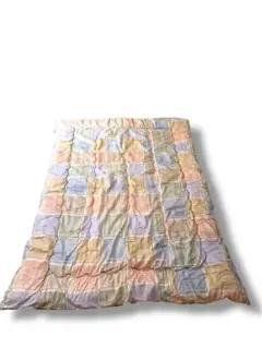 羊毛混掛け布団150×210cm シングル 全日本寝具寝装品協会 パッチワーク柄