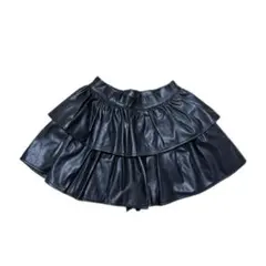 WEGO レザーミニ丈フレアスカート