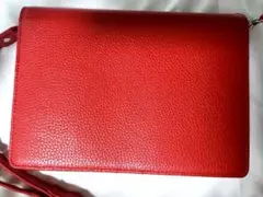 CLANE レッド ショルダーバッグ　クラッチバッグ　難有のサムネイル