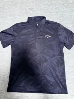 Callaway ポロシャツ ネイビー リーフ柄 LL