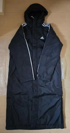 アディダス インサレーテッドコート Lサイズ　ロングコート ブラック/ホワイト