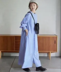 デニムシャツワンピース ロングワンピース