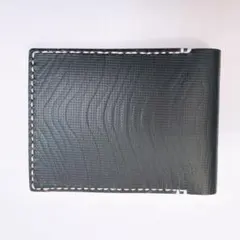 本革 ブラックレザー二つ折りマネークリップ