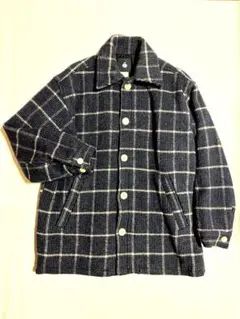 ネイビー チェック柄 ジャケットコート