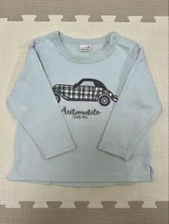 petit main 車 アップリケ 長袖 Tシャツ