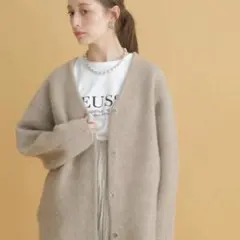 ラクーン混ショートニットコート Arpege story アルページュストーリー