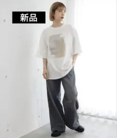 箔 プリント ビック半袖シャツ（Tシャツ）ホワイトのサムネイル