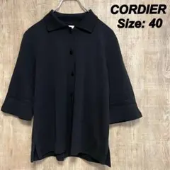 CORDIER コルディア　半袖シャツ　7-8分袖　ワールド　ブラック　L 美品