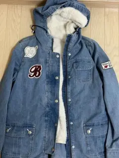 デニムジャケット フード付き ボア裏地