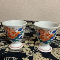 ANA 花柄 お猪口 2個セット(エッグスタンドにも)