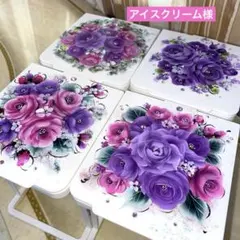 ご専用です 袋スタンド　ダストボックス　薔薇　手描き　トールペイント