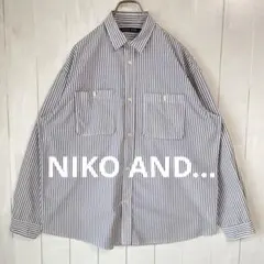 NIKO AND... ルーズフィットストライプレギュラーカラーシャツ