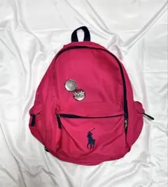 POLO RALPH LAUREN リュック ピンク 缶バッジ　ビッグポニー古着のサムネイル