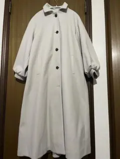 ライトグレー ロングコート ボタン付き fifth