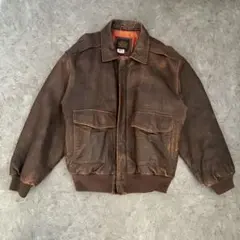 90s US.ARMY A-2 フライトジャケット 本革 羊革 米軍 短丈 L