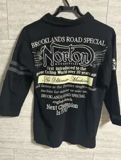 NORTON ノートン　ポロシャツ　刺繍　黒　ワッペン　バイカーのサムネイル