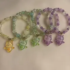 カラフルマジカルコウモリチャーム　子供用ブレスレット5個セット